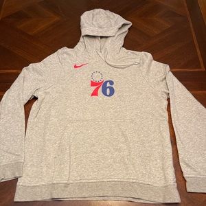 Nike Philadelphia 76ers Hoodie Mens Small Gray NBA Sweatshirt